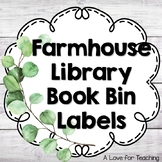 Farmhouse Library Book Bin Labels {Editable}