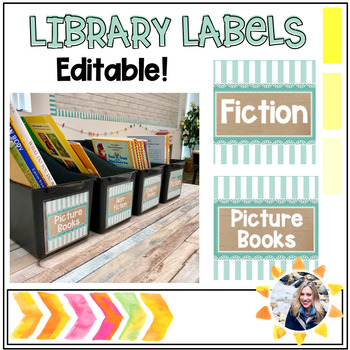 Preview of Library Labels- Editable