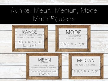 Preview of Farmhouse Magnolia Style Range Mean Median Mode Posters