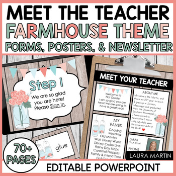 Preview of Farmhouse Meet the Teacher Template EDITABLE - Teacher Letter - Open House