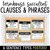 Farmhouse Middle School Grammar Posters - Clauses, Phrases