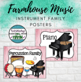 Farmhouse Music Classroom Instrument Family Posters