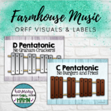 Farmhouse Music Classroom Orff Instrument Visuals and Labels