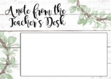 Farmhouse Note From Teacher Card - Blank Note - Teacher's 