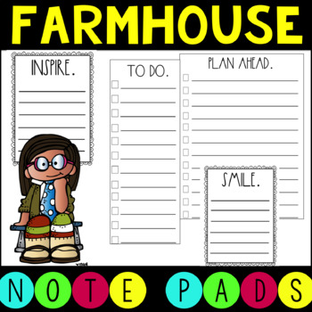 Preview of Rae Dunn Inspired Farmhouse Notepads