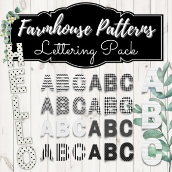 Preview of Farmhouse Patterns Lettering Pack - Bulletin Board Letters Headers Display