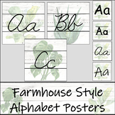Farmhouse Plant Alphabet Posters with White Shiplap