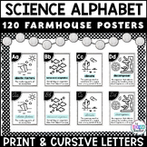 Farmhouse Print and Cursive Science Alphabet Posters | Wor