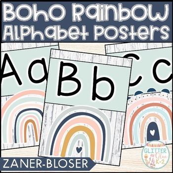 boho rainbow alphabet by glitter and glue 4 k 2 tpt