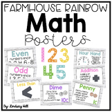 Farmhouse Rainbow Shiplap Math Posters