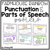 Farmhouse Rainbow Shiplap Punctuation & Parts of Speech Posters