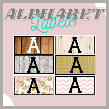 Preview of Farmhouse Rustic Alphabet Labels and Blank Editable Word Wall Cards (4 STYLES)