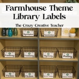 Farmhouse/Rustic Wood Theme Library Genre Labels - Include