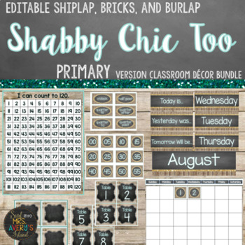Preview of Farmhouse Classroom Theme Decor Bundle - for Lower Elementary