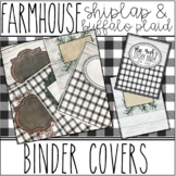 Farmhouse - Shiplap & Buffalo Plaid Editable Binder Covers