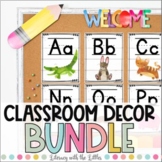 Farmhouse Shiplap Classroom Decor Bundle | Alphabet, Numbe