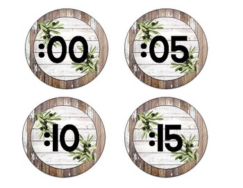 Preview of Farmhouse Shiplap Clock Labels