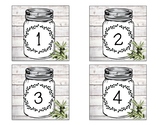 Farmhouse Shiplap Mason Jar Number Labels