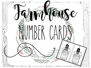 Preview of Farmhouse Shiplap Number Cards 0-20