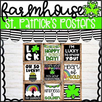 Preview of Farmhouse St. Patrick's Day Holiday Posters