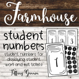 Farmhouse Student Display Numbers Classroom Decor