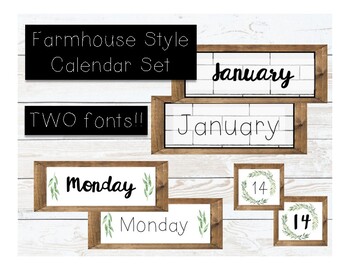 Preview of Farmhouse Style Calendar Set