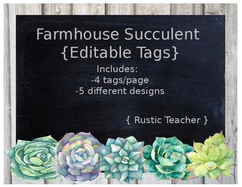 Farmhouse Succulent Tags by Rustic Modern Revival | TPT