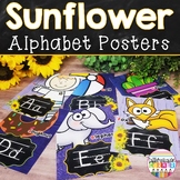Farmhouse Sunflower Theme Alphabet Posters