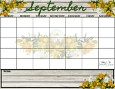 Farmhouse Sunflowers Monthly Calendar Pacing Guide