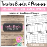 Farmhouse Teacher Binder and Planner