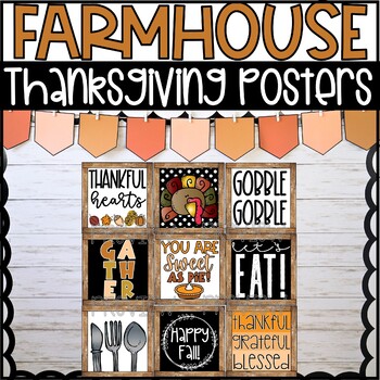 Preview of Farmhouse Thanksgiving Holiday Decor Posters