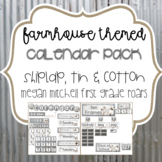 Farmhouse Theme Calendar Helper with Tin, Shiplap & Cotton