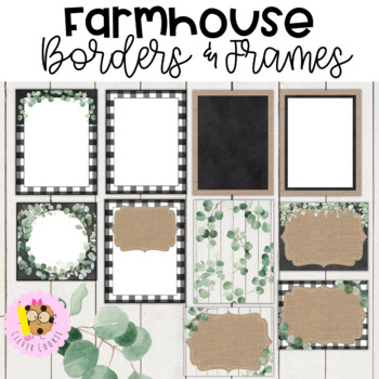 Preview of Farmhouse Theme Classroom Decor Borders Frames and Papers