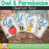 Farmhouse Theme Alphabet Posters Cursive