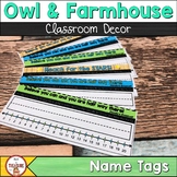 Farmhouse Theme Desk Name Tags | Teal and Green Classroom