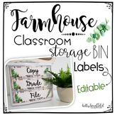 Farmhouse Themed 3 Drawer Storage Labels