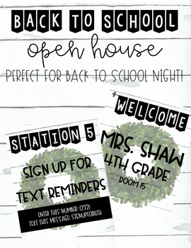 Preview of Back To School Night | Meet the Teacher | Parent Stations | Farmhouse Themed