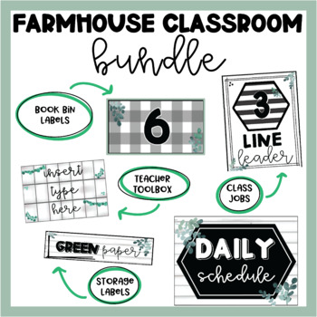 Download Farmhouse Themed Bundle | Labels | Class Jobs | Book Bins ...