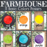 Farmhouse Themed Classroom 11 Basic Colors Posters in 3 Designs