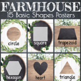 Farmhouse Themed Classroom 15 Basic Shapes Posters in 3 Designs