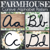 Farmhouse Themed Classroom Decor Cursive Alphabet Posters