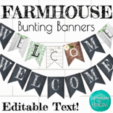 Farmhouse Themed Classroom Decor Editable Bunting Welcome 