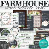 Farmhouse Themed Classroom Editable Signs, Posters, Labels