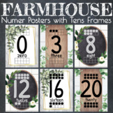 Farmhouse Themed Classroom Number Posters with Tens Frames
