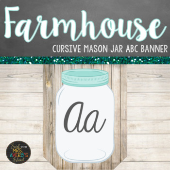 Preview of Farmhouse Themed Cursive ABC Banner