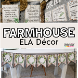 Rustic Farmhouse ELA Classroom Decor Bundle Growth Mindset