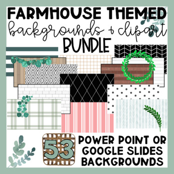 Preview of Farmhouse Themed Slide Backgrounds | Clip Art| Google Slides | GROWING BUNDLE