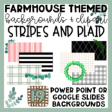 Farmhouse Themed Stripes and Plaid Slide Backgrounds | Cli