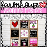 Farmhouse Valentine Decor Posters | February Bulletin Board