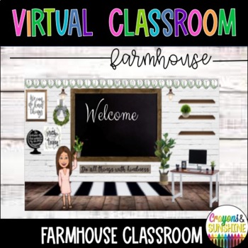 Preview of Farmhouse Virtual Classroom Background EDITABLE